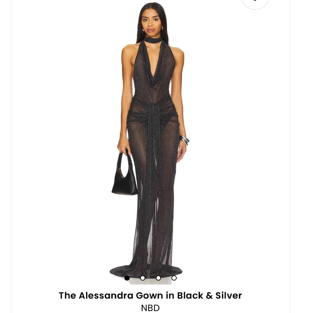 NBD Alessandra Gown – Black & Silver | Size S